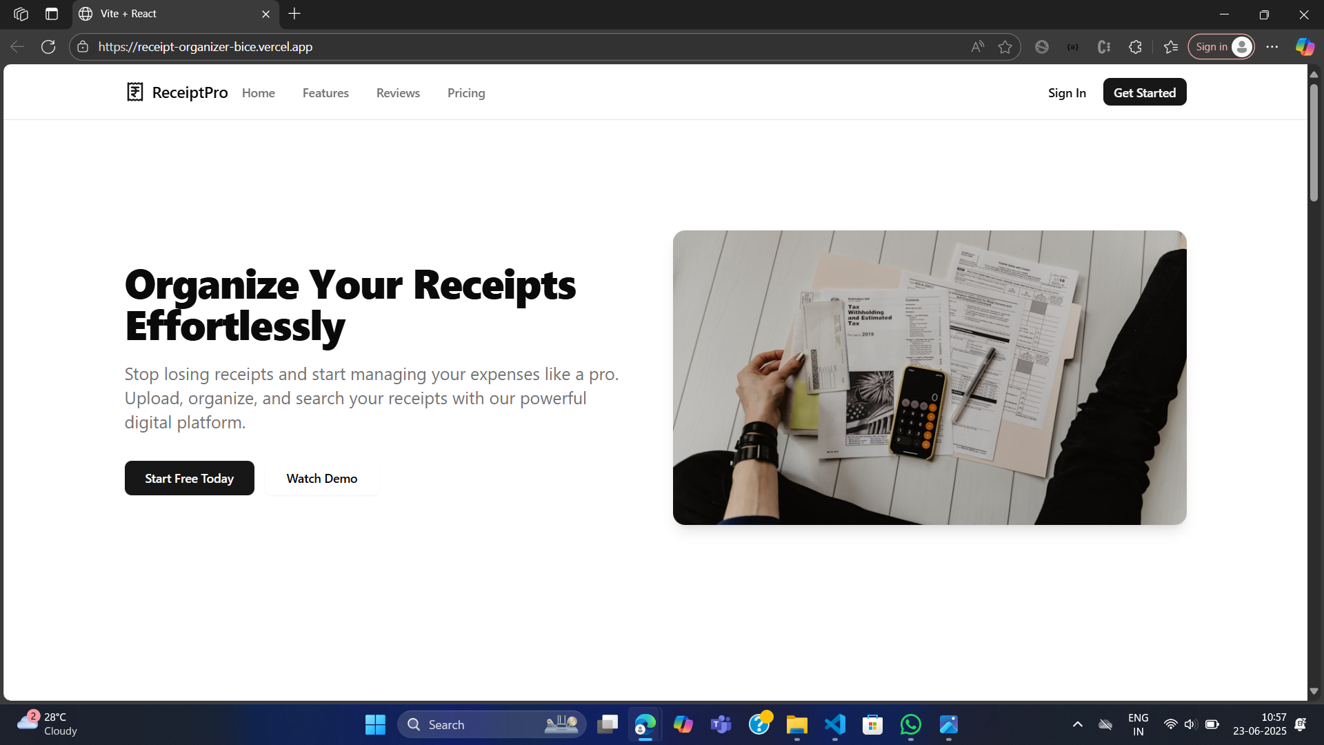 Receipt Management App